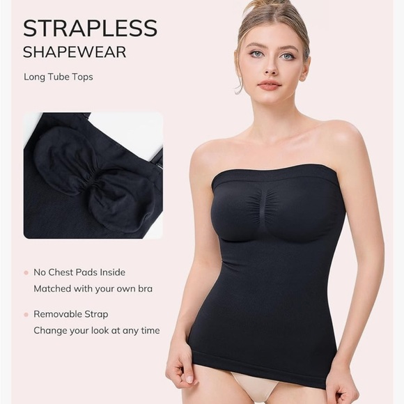 Black Strapless Women's Top (059) - Picture 3 of 3